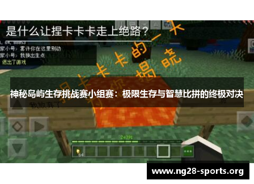 神秘岛屿生存挑战赛小组赛：极限生存与智慧比拼的终极对决