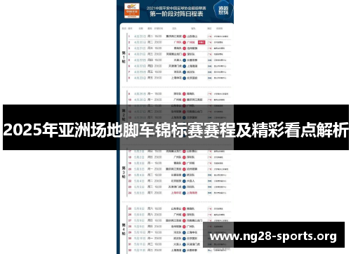 2025年亚洲场地脚车锦标赛赛程及精彩看点解析